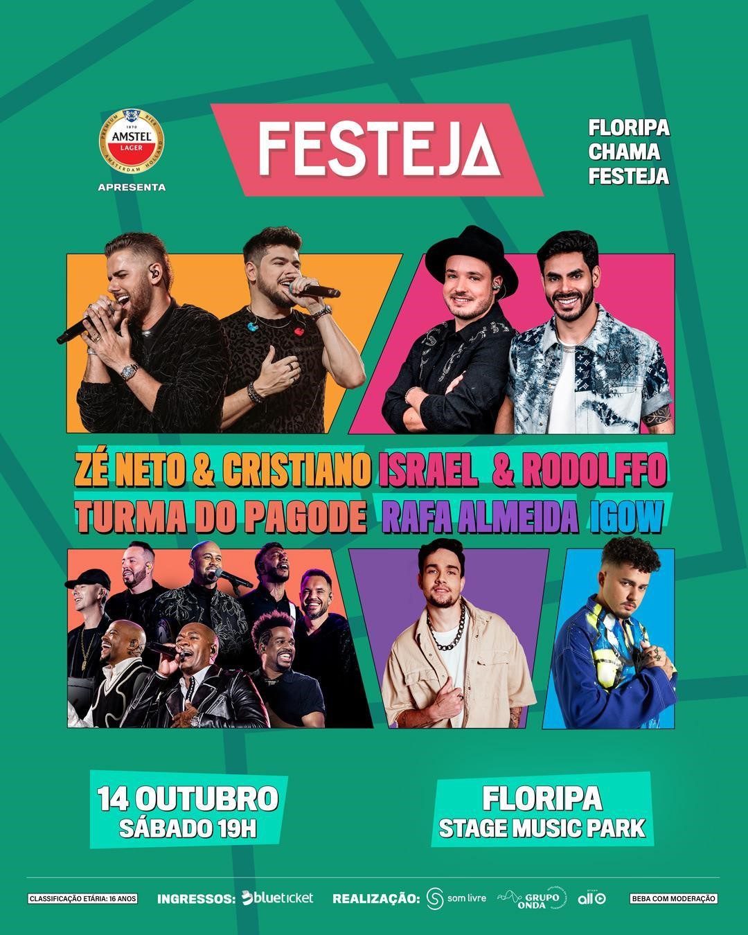 Festeja em Florianópolis anuncia Zé Neto & Cristiano, Israel & Rodolffo e  Turma do Pagode entre as atrações – InteraMusic